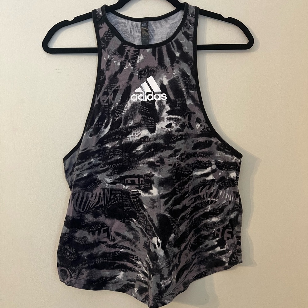 adidas racerback workout tank top athleisure muscle tank